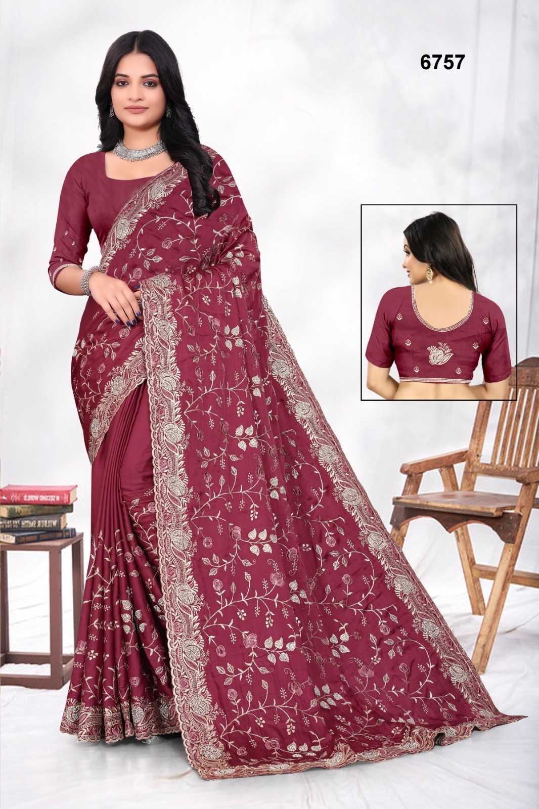 Ynf Satin KESH114 6757 Sarees Wholesale Embroidered Sarees Cutwork Saree Heavy Sarees Manufacturer