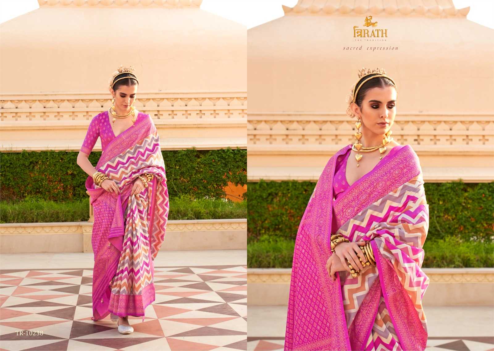 Ynf Silk KESH416 Trirath-Pratha Setwise Collections Wholesale Printed Sarees Catalogs Manufacturer