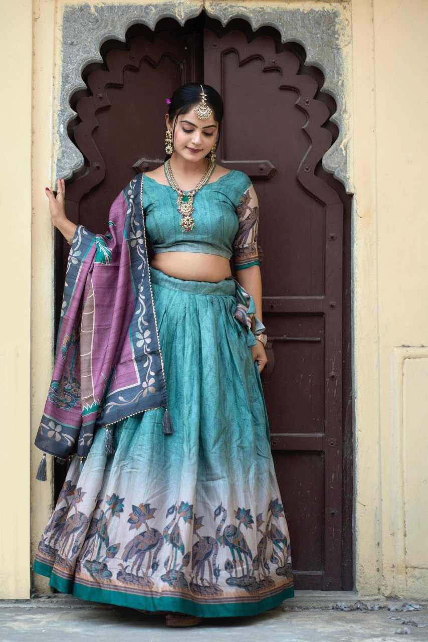 Ynf Silk RIN119 9019RAMA Lehengas Wedding Collections Festive Collections Wholesale Silk Lehenga Printed Lehenga Lehenga With Cancan Manufacturer