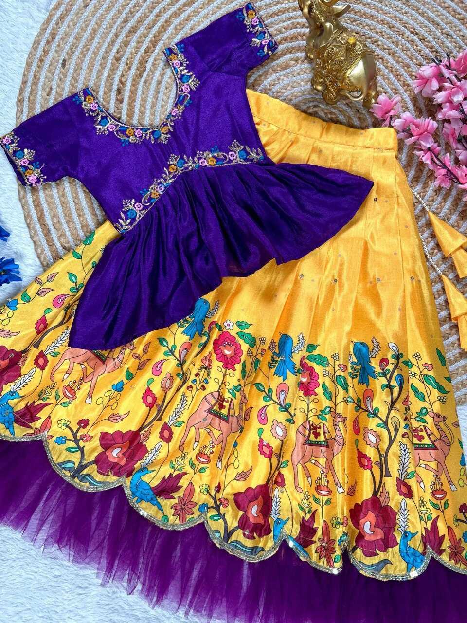 Ynf soft chinon KESH109 RRK118 Kids Wear Wholesale Kids Lehenga Embroidered Frock Kids Ghagra Choli Manufacturer