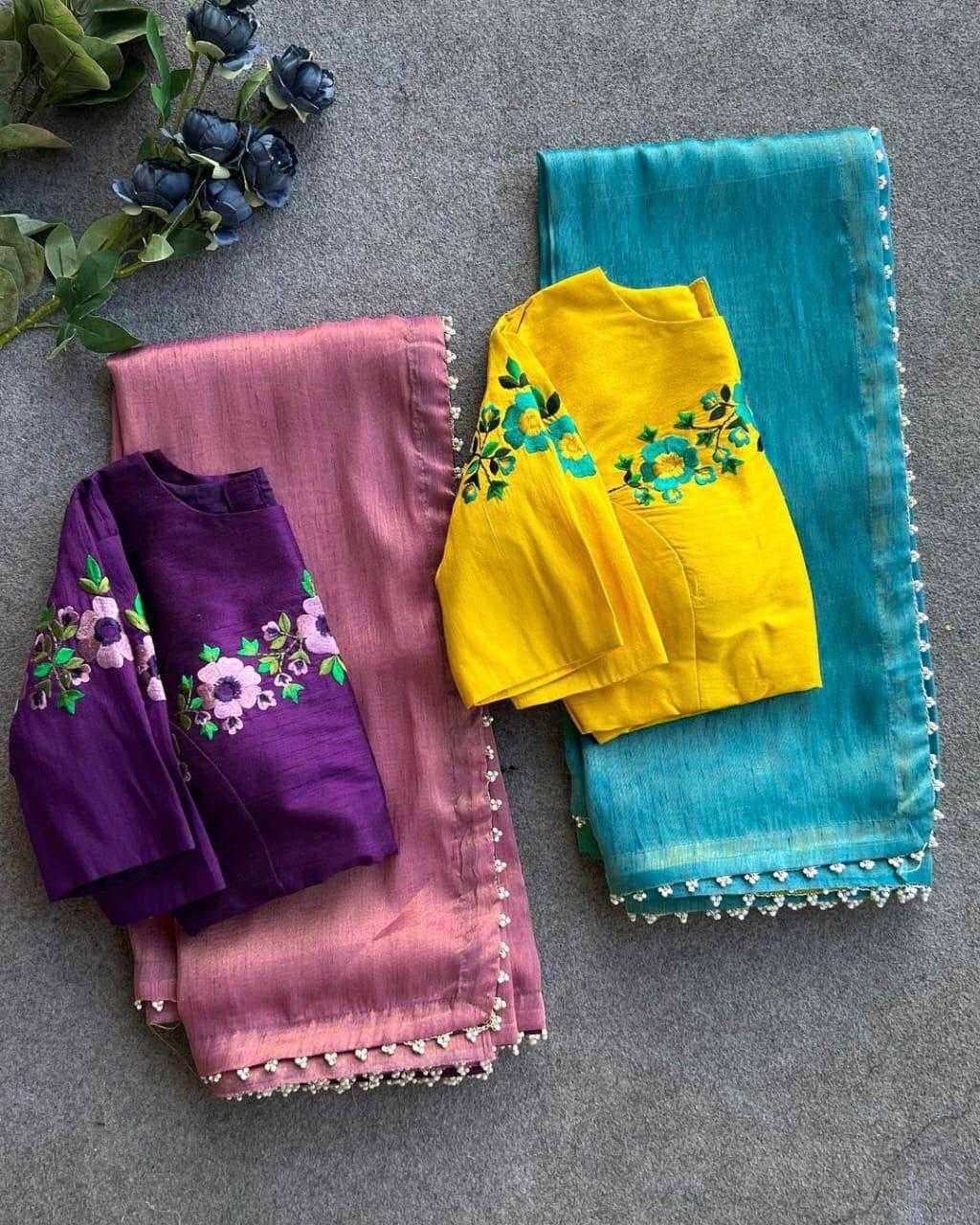 Ynf Tissue Silk RIN182 RUN06 Silk Sarees Wholesale Banarasi Silk Sarees Chanderi Silk Sarees Embroidered Silk Sarees Manufacturer