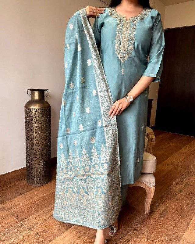 Ynf Viscose Chanderi RIN174 SAKSHI Suits & Dresses Wholesale Embroidery Suits Chanderi Suit Designer Suits Manufacturer