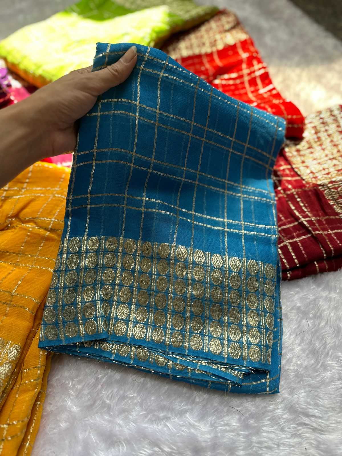 Ynf Viscouse Crushed Georgette RIN104 APE188 Sarees Durga Pooja Sarees Wedding Collections Wholesale Georgette Sarees Heavy Work Sarees Viscose Saree Manufacturer