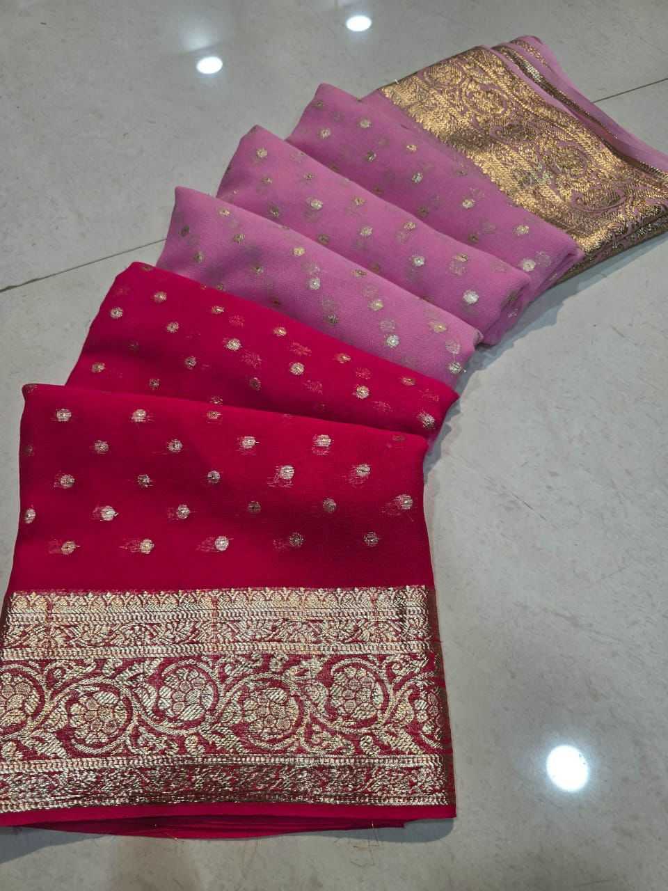 Ynf Viscouse Crushed Georgette RIN104 APE193 Sarees Wedding Collections Festive Collections Wholesale Georgette Sarees Viscose Saree Holi Collections Manufacturer