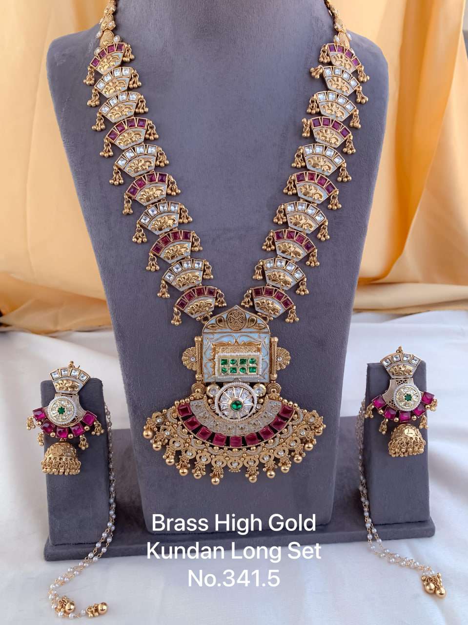 YNF BRASS KESH476 SMN03-1 WOMENS JEWELLERY WHOLESALE LONG SETS MANUFACTURER