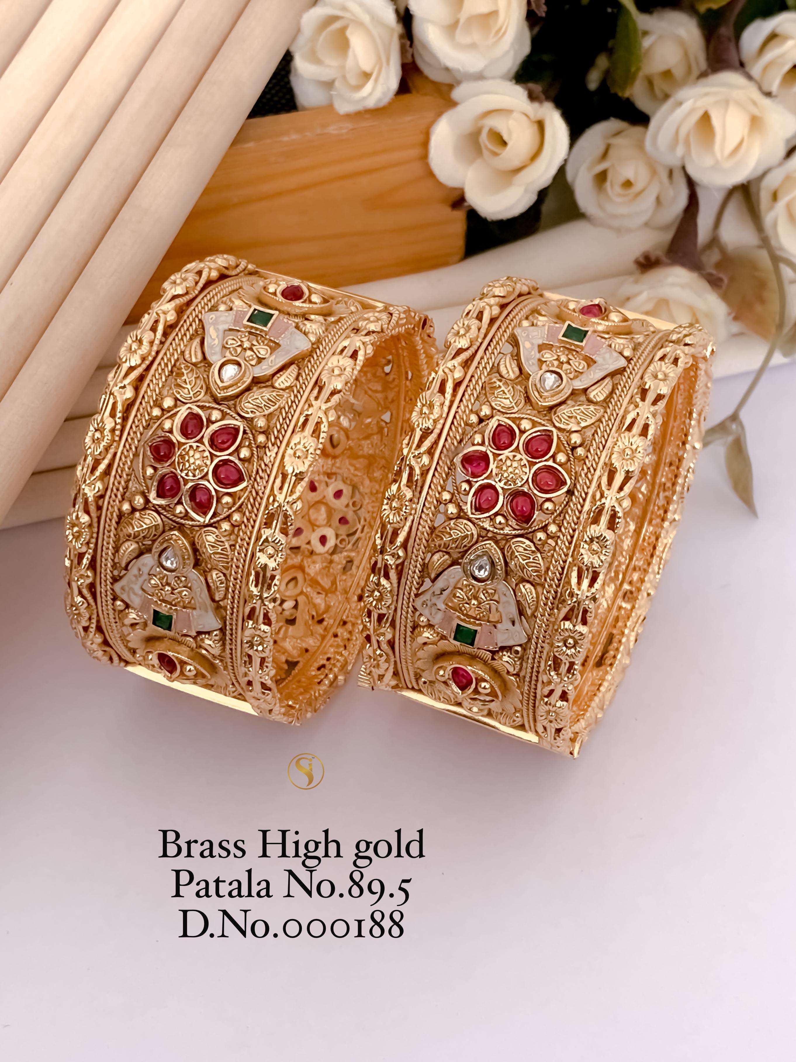 YNF BRASS KESH476 SMN45-1 WOMENS JEWELLERY WHOLESALE RAJWADI KANGAN MANUFACTURER