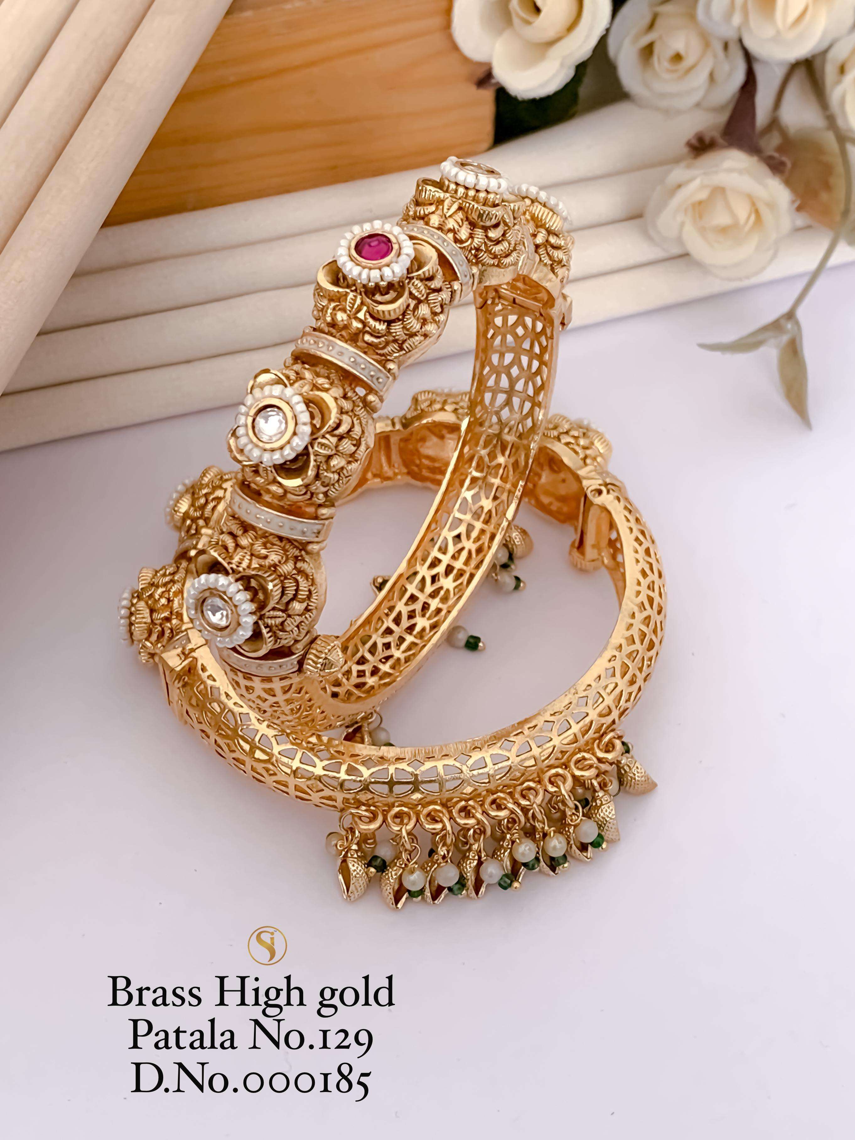 YNF BRASS KESH476 SMN45-4 WOMENS JEWELLERY WHOLESALE RAJWADI KANGAN MANUFACTURER