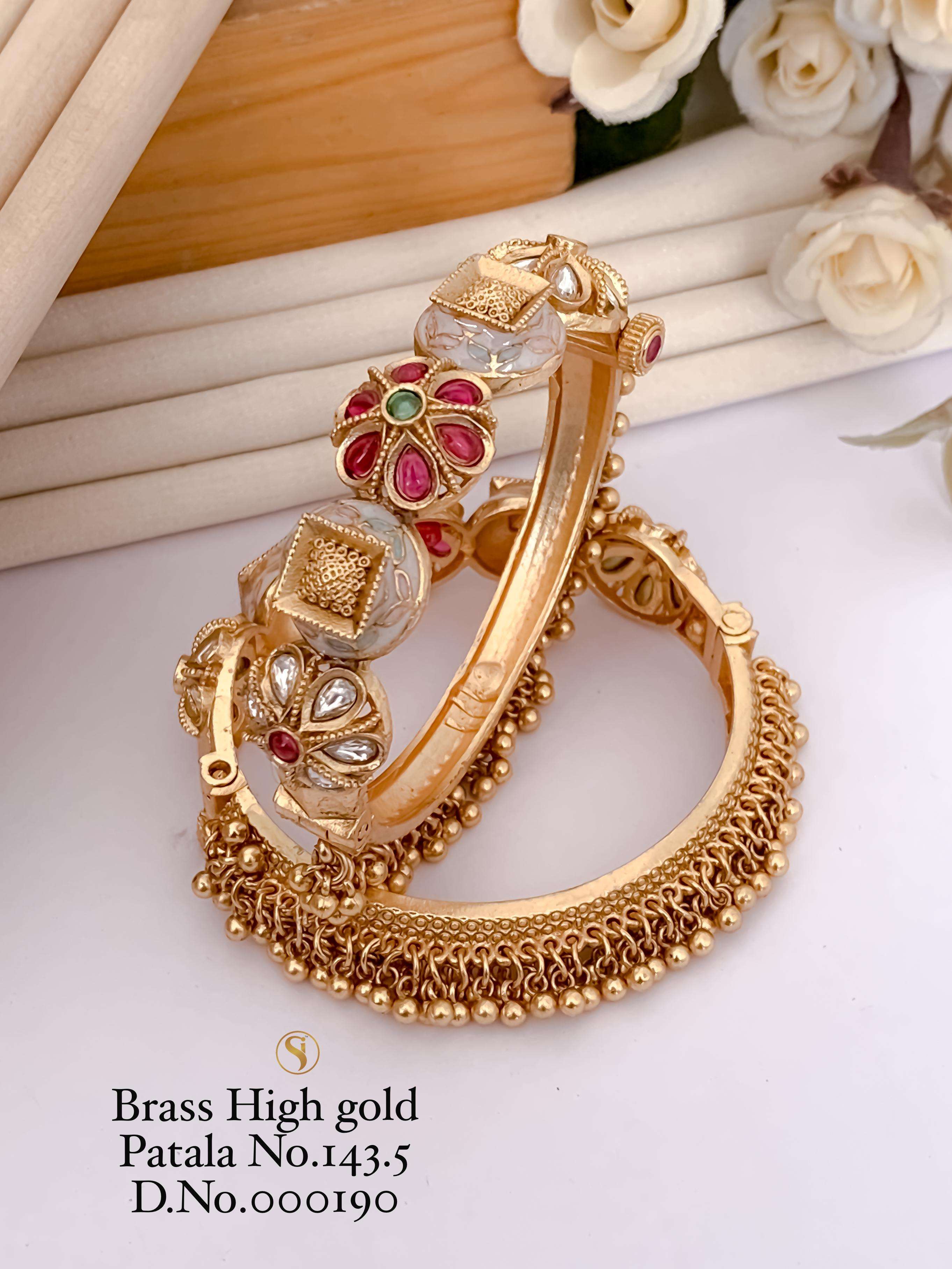 YNF BRASS KESH476 SMN45-5 WOMENS JEWELLERY WHOLESALE RAJWADI KANGAN MANUFACTURER