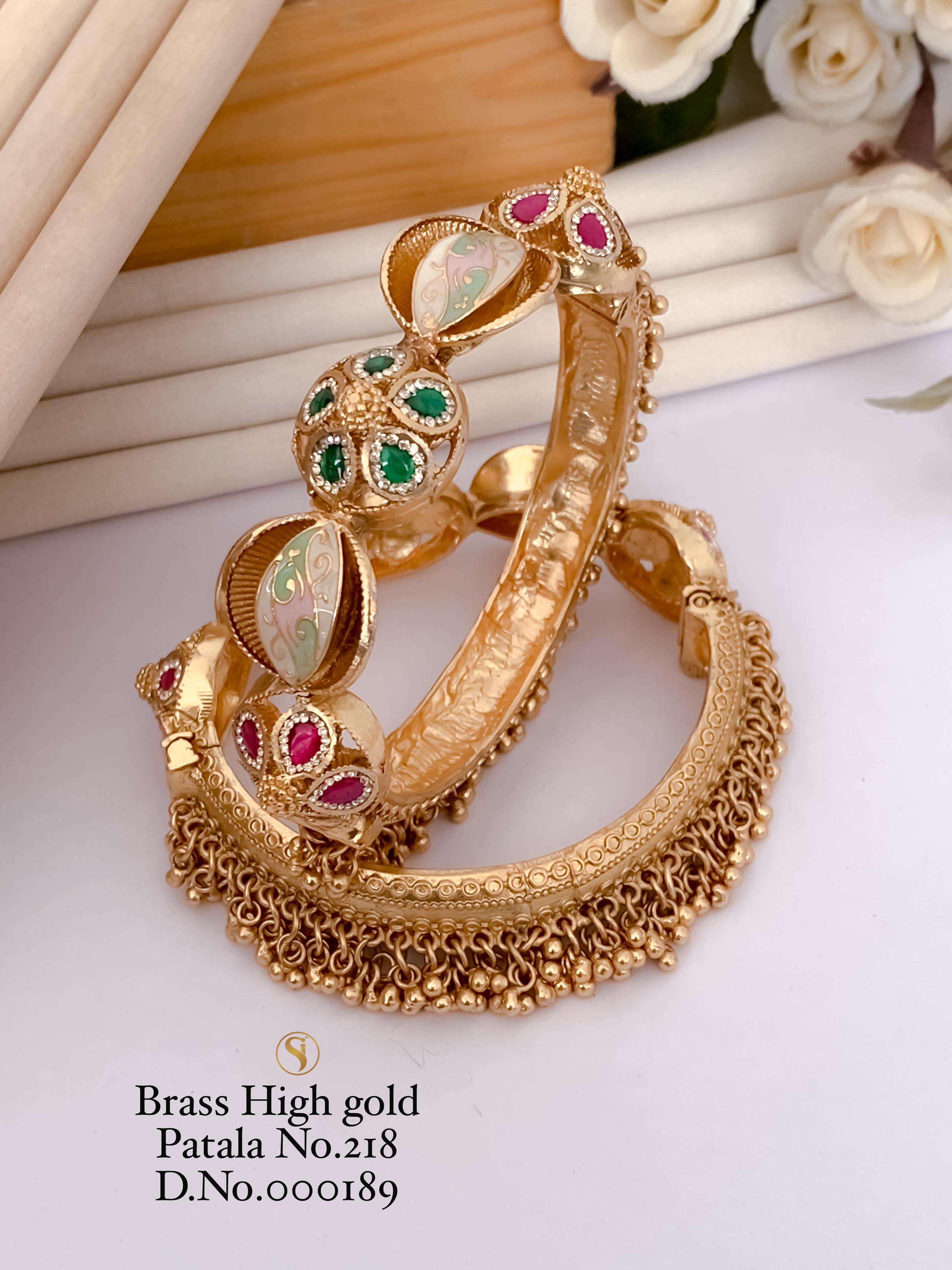 YNF BRASS KESH476 SMN45-7 WOMENS JEWELLERY WHOLESALE RAJWADI KANGAN MANUFACTURER