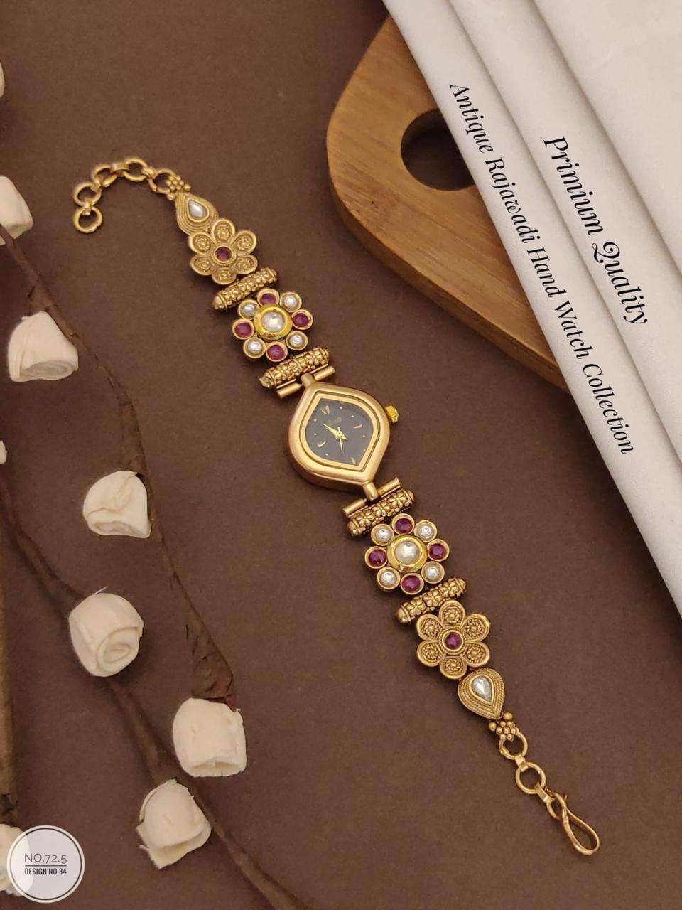 YNF BRASS KESH480 SGJ03-18 WOMENS JEWELLERY WHOLESALE TRADITIONAL WATCH SET MANUFACTURER