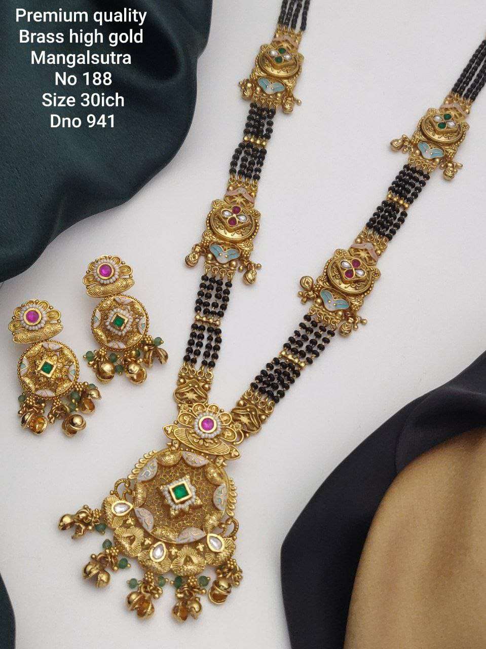 YNF BRASS KESH477 SKJ01-68 WOMENS JEWELLERY WHOLESALE MANGALSUTRA SET MANUFACTURER