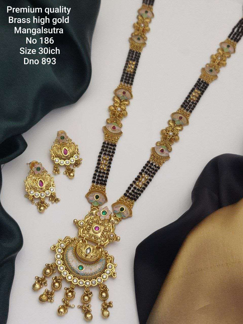 YNF BRASS KESH477 SKJ01-70 WOMENS JEWELLERY WHOLESALE MANGALSUTRA SET MANUFACTURER