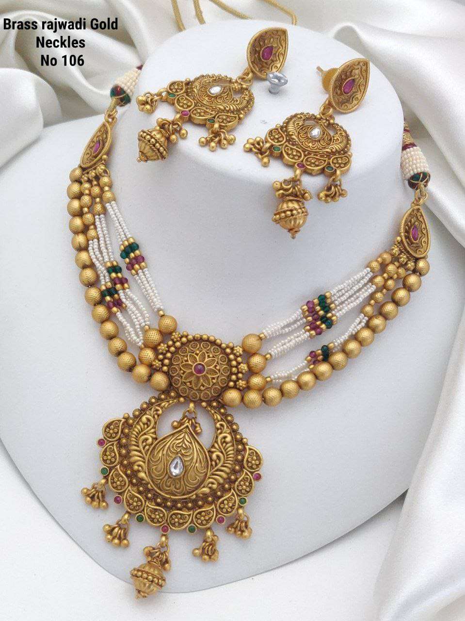 YNF BRASS KESH477 SMN09-73 WOMENS JEWELLERY WHOLESALE NECKLACE SET MANUFACTURER