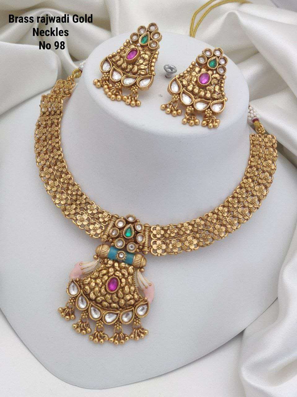 YNF BRASS KESH477 SMN09-85 WOMENS JEWELLERY WHOLESALE NECKLACE SET MANUFACTURER