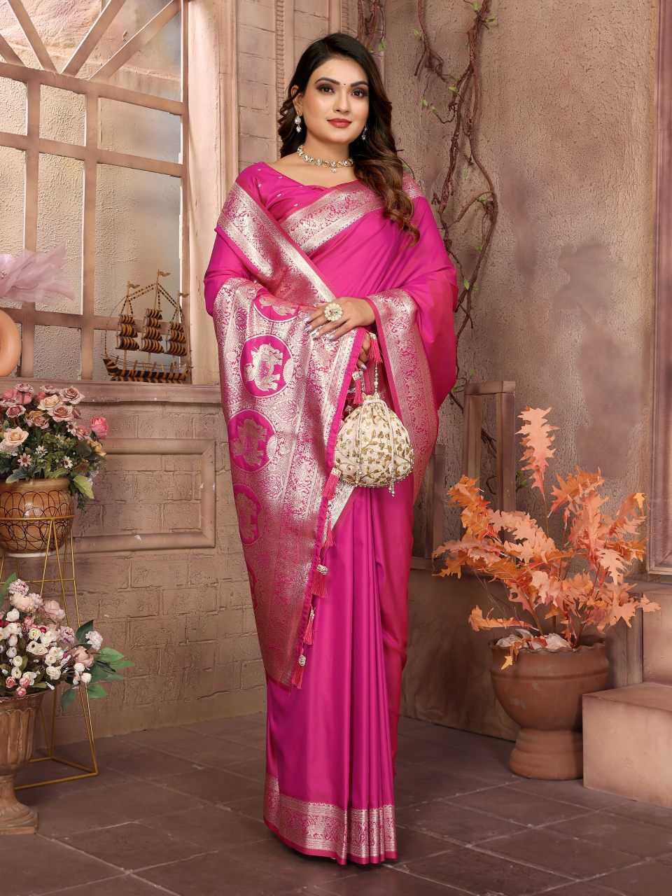 Ynf Banarasi Soft Silk RIN144 Rani Sarees Wholesale Fancy Sarees Casual Sarees Manufacturer