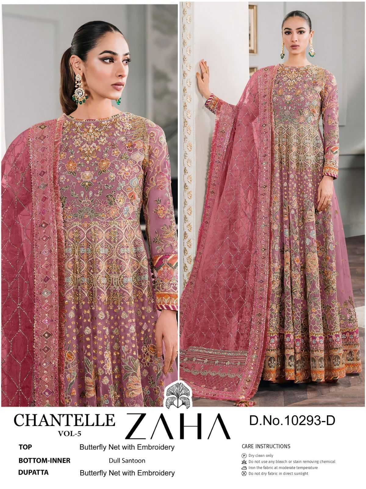 Ynf Butterfly Net RIN186 ZAHA-CHANTELLE-VOL-5 Suits & Dresses Islamic Clothing Festive Collections Wholesale Pakistani Suits Embroidered Suits Eid Collections Manufacturer