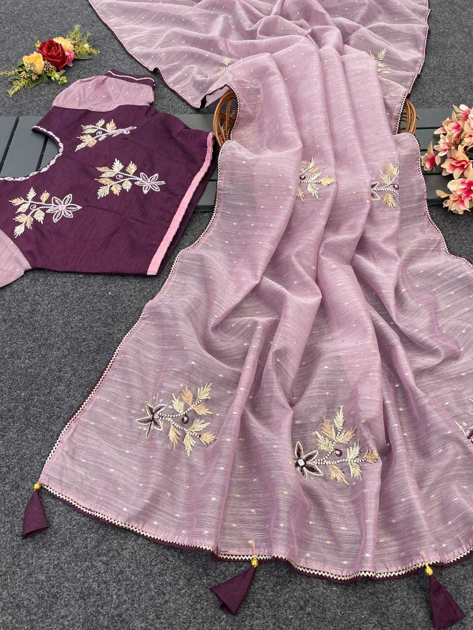 Ynf Chanderi Silk RIN128 RJK64 Sarees Wholesale Party Wear Sarees Chanderi Sarees Hand Work Sarees Manufacturer