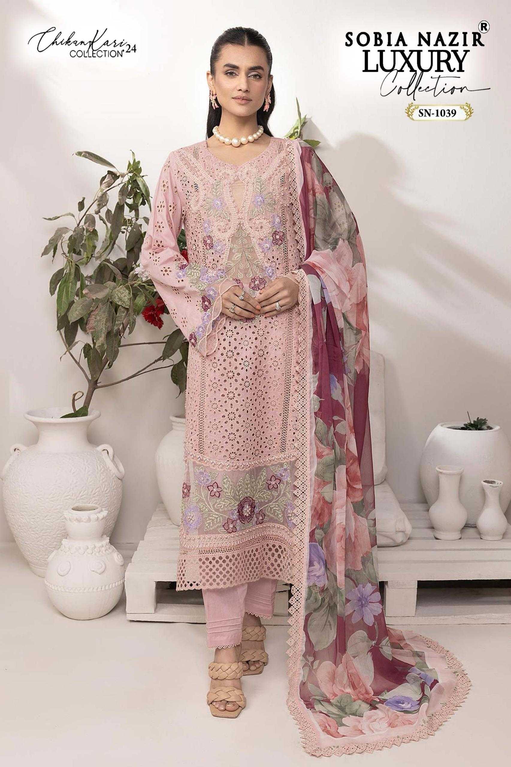 Ynf Chikan KESH444 SOBIA NAZIR SN-1039 Suits & Dresses Islamic Clothing Festive Collections Wholesale Pakistani Suits Kashmiri Suits Semi Stitched Suits Manufacturer