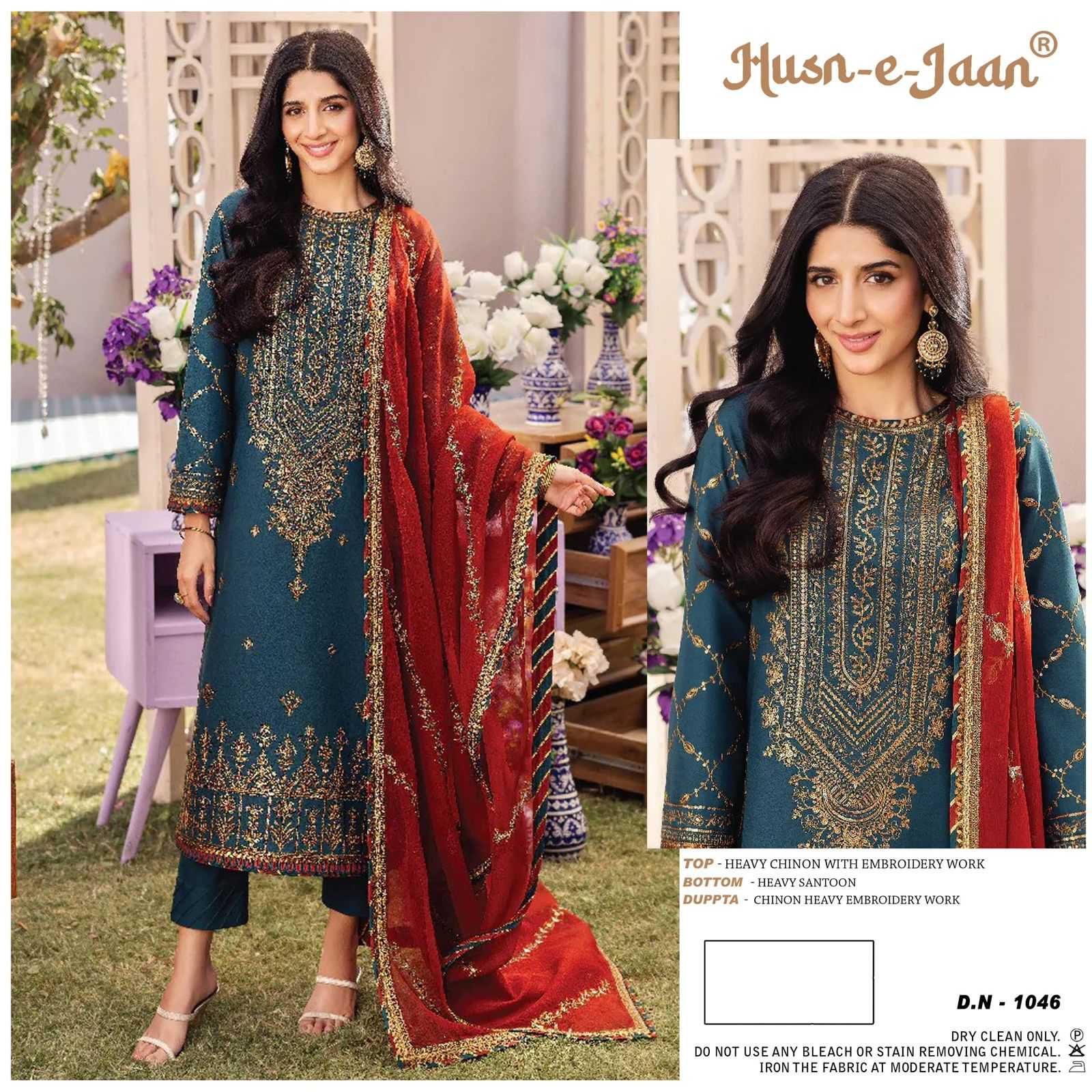 Ynf Chinon RIN186 Mahnur fashion-HUSN E JAAN-M-1046 Suits & Dresses Islamic Clothing Festive Collections Wholesale Sharara Salwar Suits Embroidery Suits Party wear suits Manufacturer