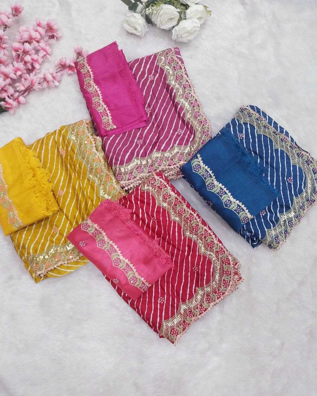 Ynf Chinon Silk RIN171 SYF-18-624 Sarees Silk Sarees Festive Collections Wholesale Printed Sarees Embroidered Silk Sarees Holi Collections Eid Collections Manufacturer