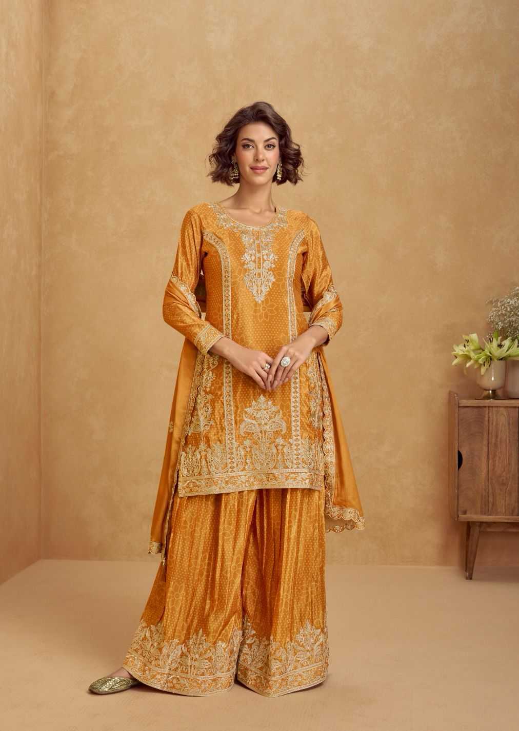 Ynf Chinon Silk RIN184 AASHIRWAD CREATION-TANVI Suits & Dresses Islamic Clothing Festive Collections Wholesale Ladies Silk Suit Party wear suits Eid Collections Manufacturer