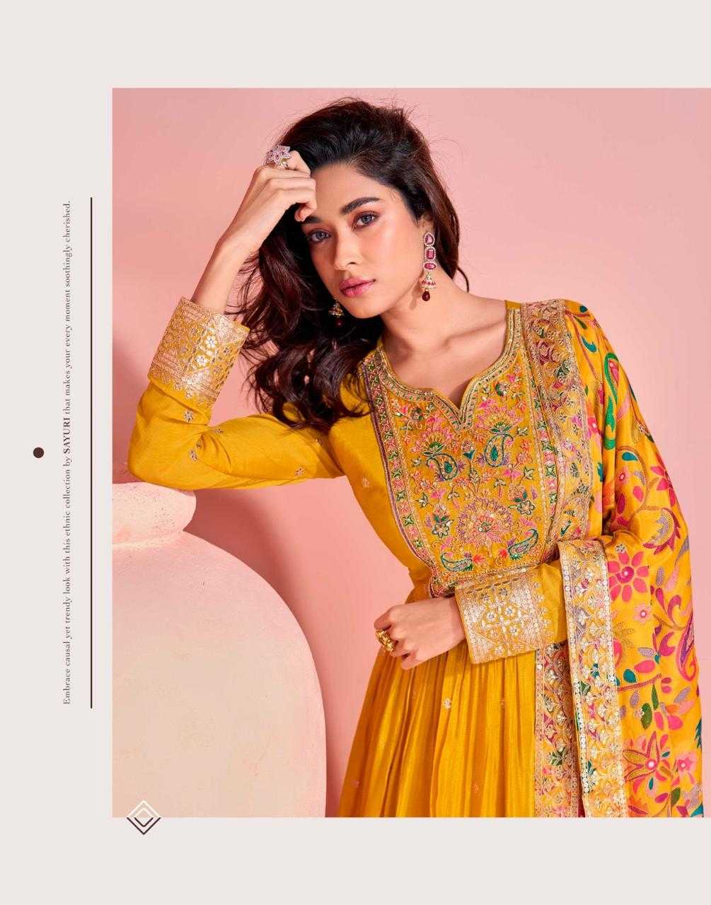 Ynf Chinon Silk RIN184 SAYURI DESIGNER-MAYURI Suits & Dresses Rakhi Collections Festive Collections Wholesale Party wear suits Silk Suits Embroidered Suits Manufacturer