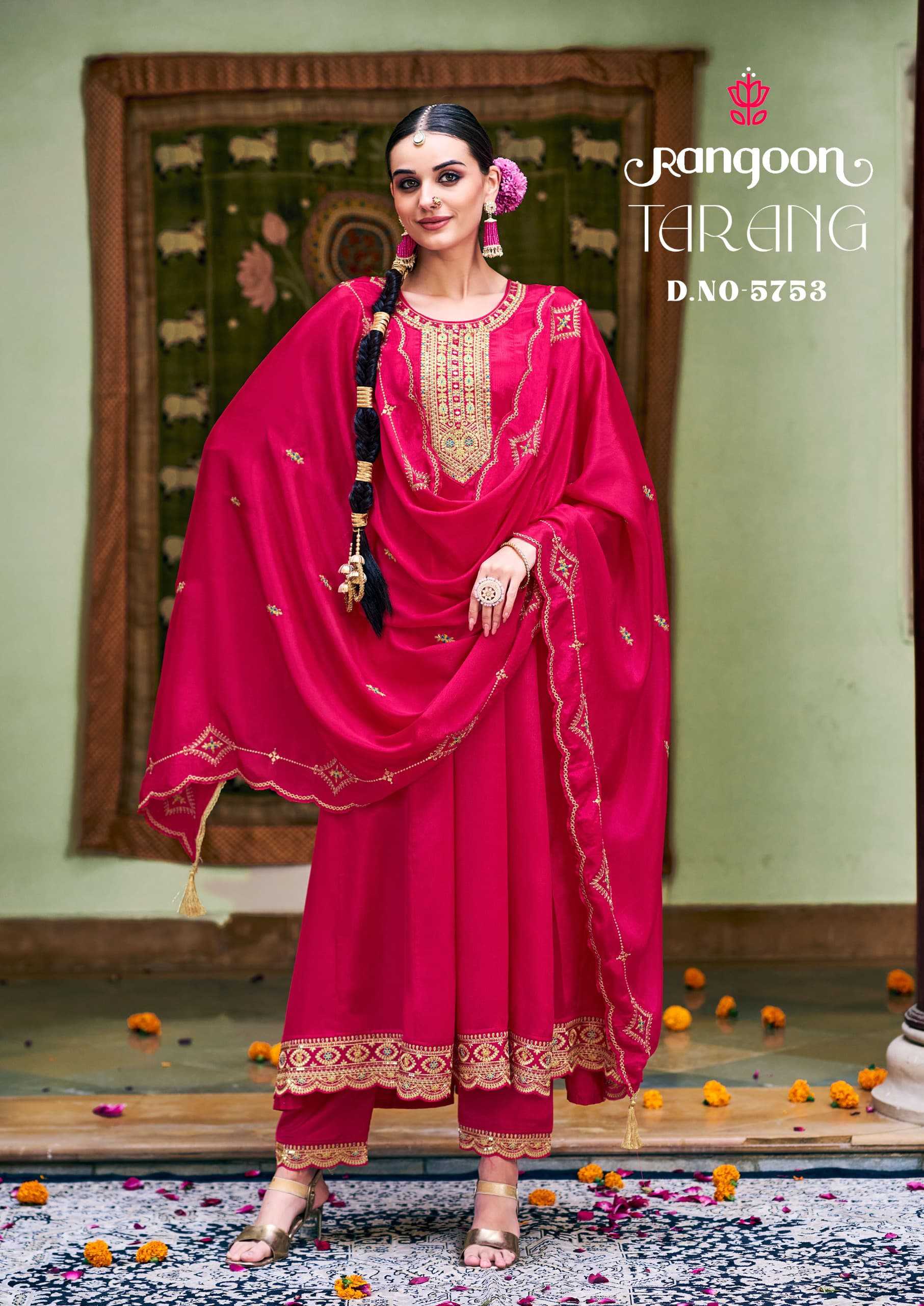 Ynf Chinon Silk RIN186 Rangoon-TARANG Setwise Collections Wholesale Pakistani Suits Catalogs Dresses & Suits Catalogs Manufacturer
