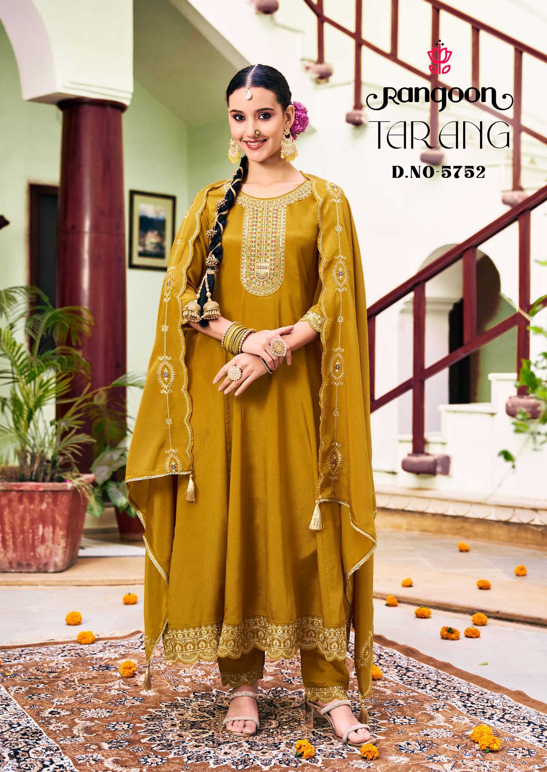 Ynf Chinon Silk RIN190 TARANG RANGOON Setwise Collections Wholesale Kurtis Catalogs Manufacturer