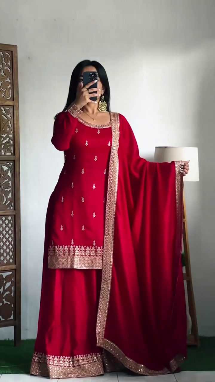 Ynf Chinon Silk RIN212-7030 Suits & Dresses Islamic Clothing Festive Collections Wholesale Silk Suits Embroidered Suits Eid Collections Manufacturer