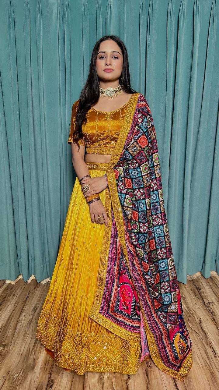 Ynf Chinon Silk RIN213 H60 Lehengas Wholesale Fancy Lehenga Printed Lehenga Manufacturer