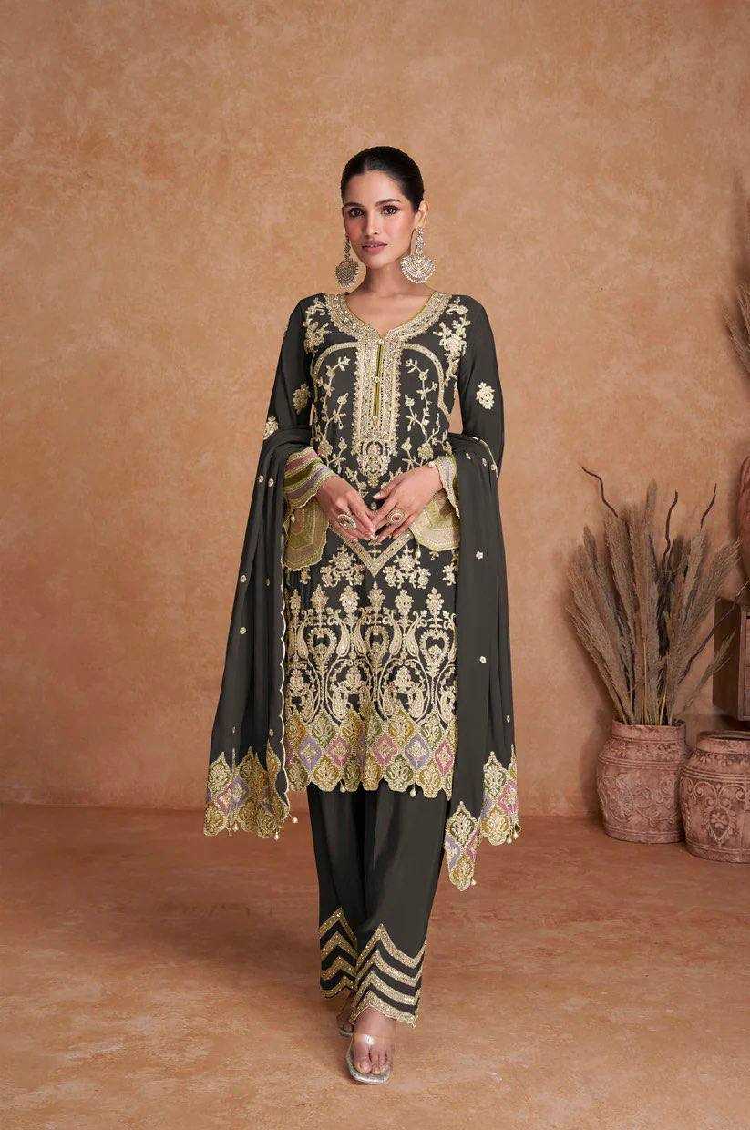 Ynf Chinon Silk Suits & Dresses Wholesale Sharara Salwar Suits Printed Suits Embroidery Suits Manufacturer