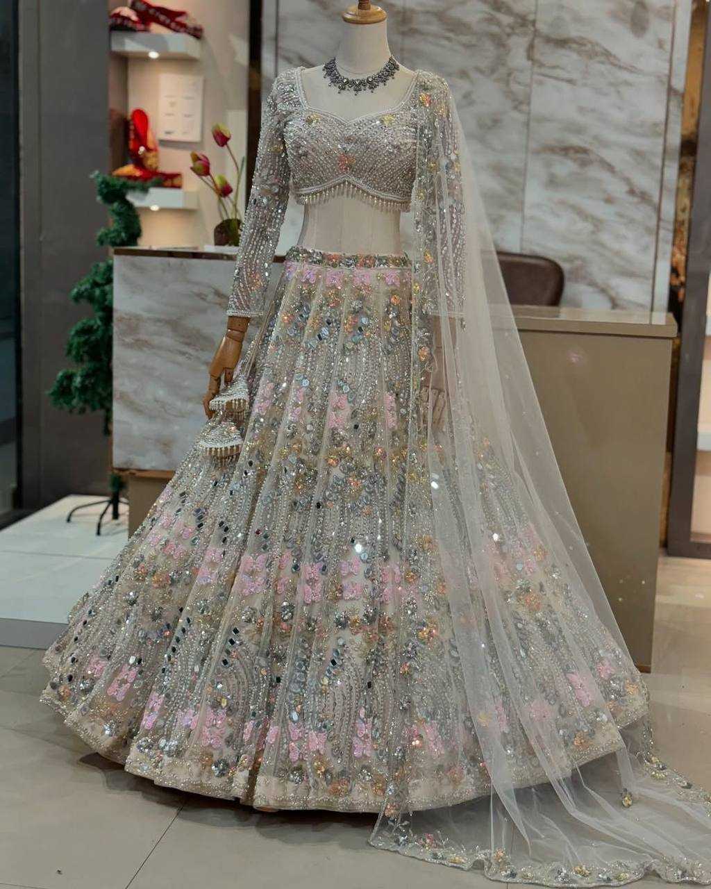 Ynf Cotton Cambric RIN110 BE - 321 Lehengas Wholesale Designer Lehenga Embroidered Lehenga Mirror Work Lehenga Manufacturer