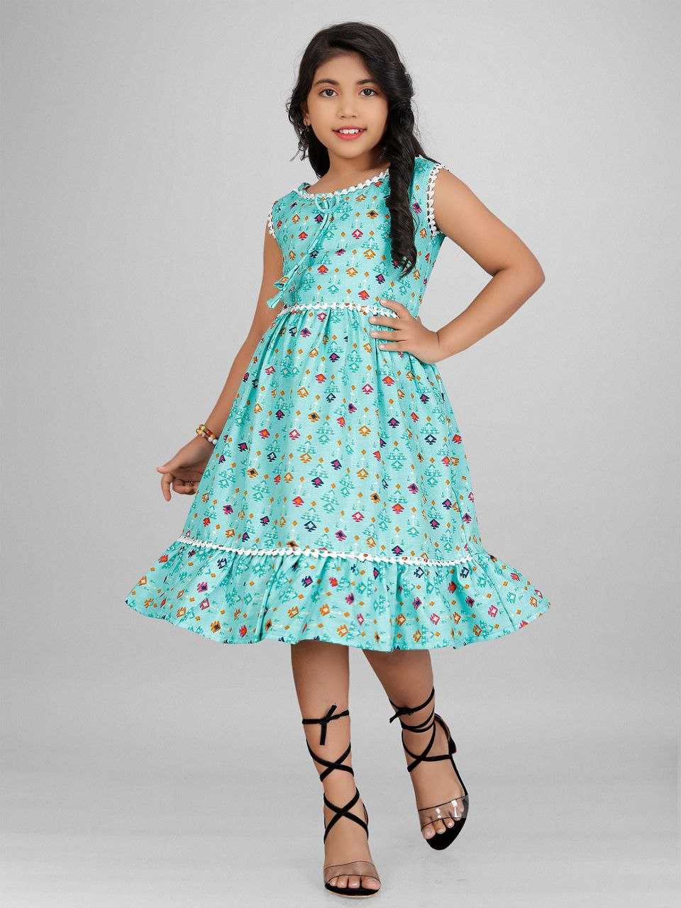 Ynf Cotton KESH461 Summer Kids Wear Wholesale Girls Frock Kids Party Wear Ethnic Manufacturer