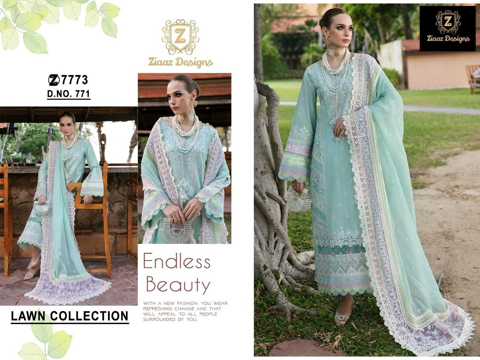 Ynf Cotton RIN186 Ziaaz Designs-771 Suits & Dresses Islamic Clothing Festive Collections Wholesale Cotton Suits Embroidered Suits Eid Collections Manufacturer