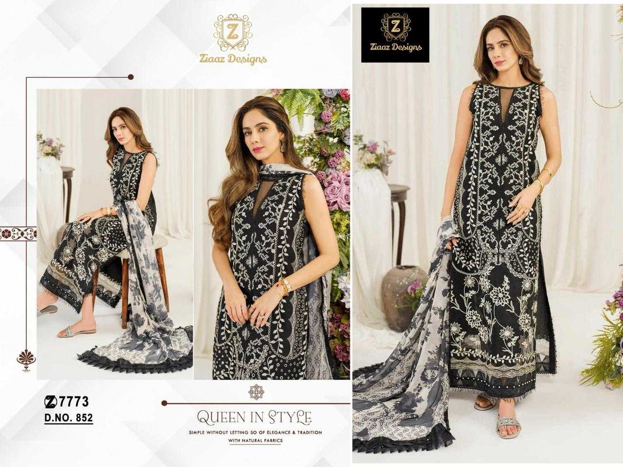 Ynf Cotton RIN186 Ziaaz Designs-852 Suits & Dresses Islamic Clothing Festive Collections Wholesale Embroidery Suits Cotton Suits Eid Collections Manufacturer