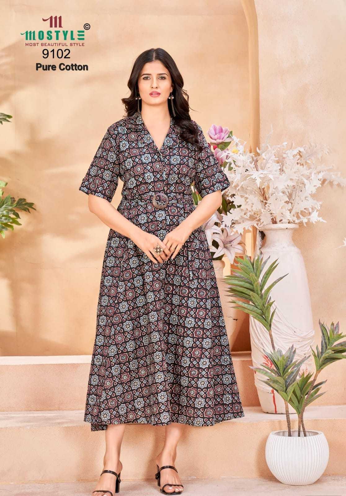 Ynf Cotton RIN190 MOSTYLE COTTON Setwise Collections Wholesale Kurtis Catalogs Manufacturer