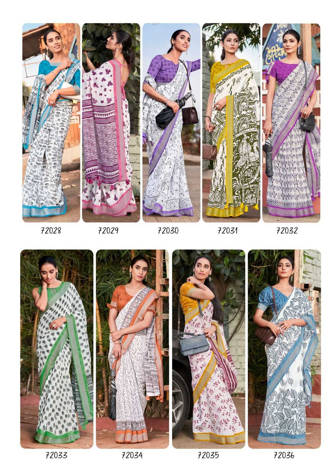 Ynf Cotton RIN203 MTW84 Sarees Wholesale Printed Sarees Cotton Linen Sarees Manufacturer