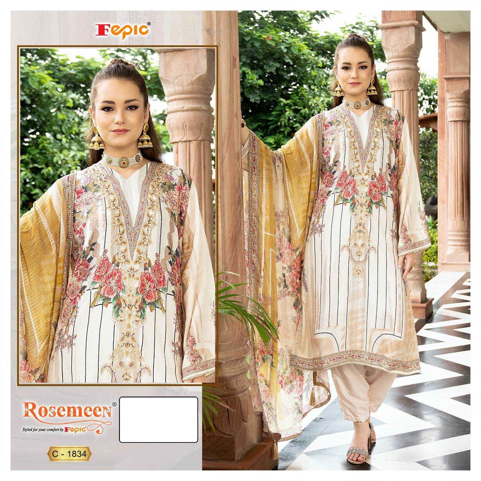 Ynf Crepe KESH446 FEPIC ROSEMEEN-1834 Suits & Dresses Islamic Clothing Festive Collections Wholesale Pakistani Suits Afghani Suits Embroidered Suits Manufacturer