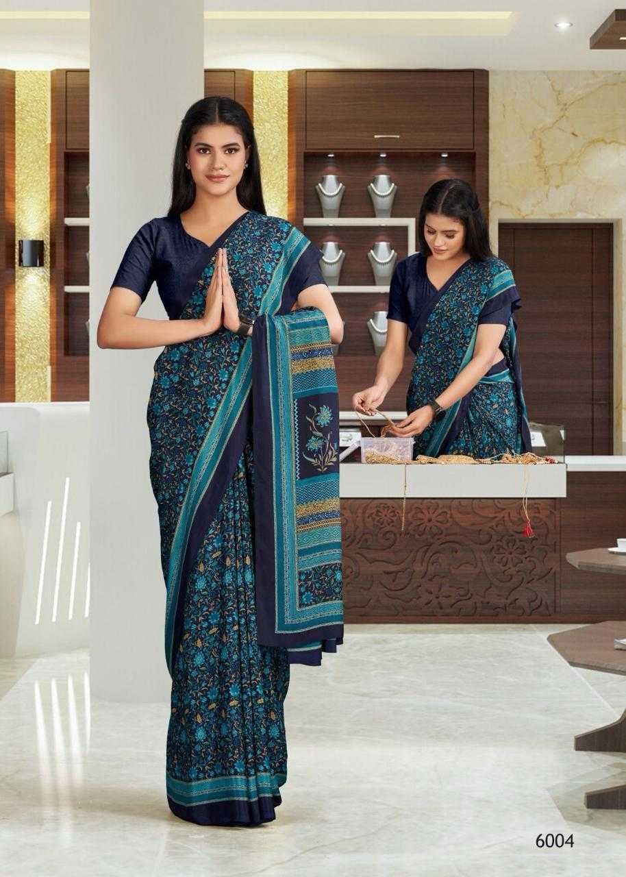 Ynf Crepe RIN203 MTW70 Sarees Wholesale Crape Satin Sarees Uniform Sarees Manufacturer