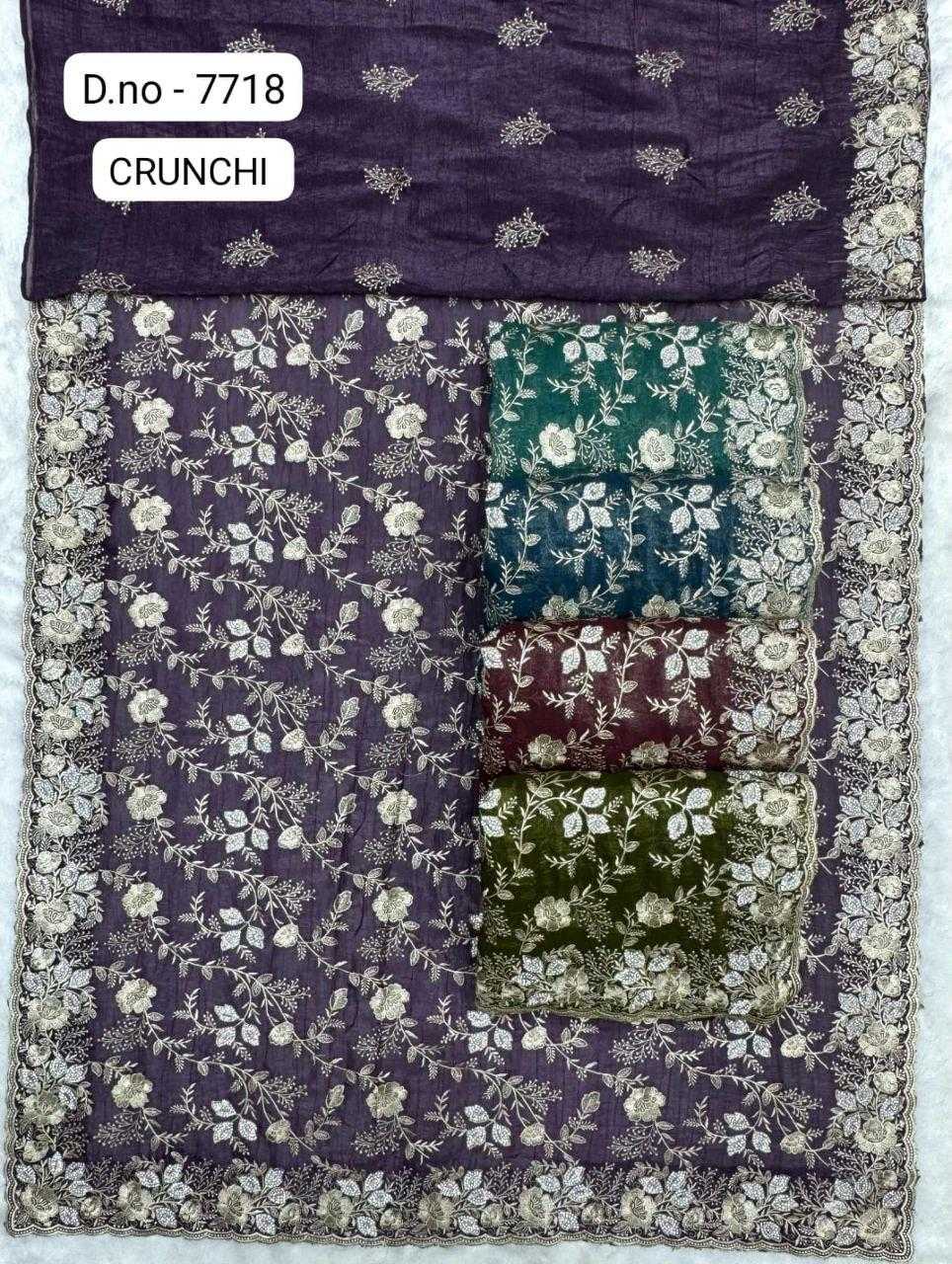 Ynf Crunchi KESH114 RSRM76 Sarees Wholesale Hand Work Sarees Zari Sarees Manufacturer