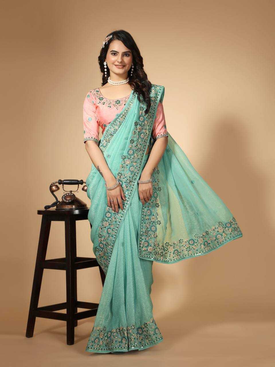 Ynf Crunchi RIN188 Suvarna Sarees Sarees Wholesale Fancy Sarees Embroidered Sarees Butta Sarees Manufacturer