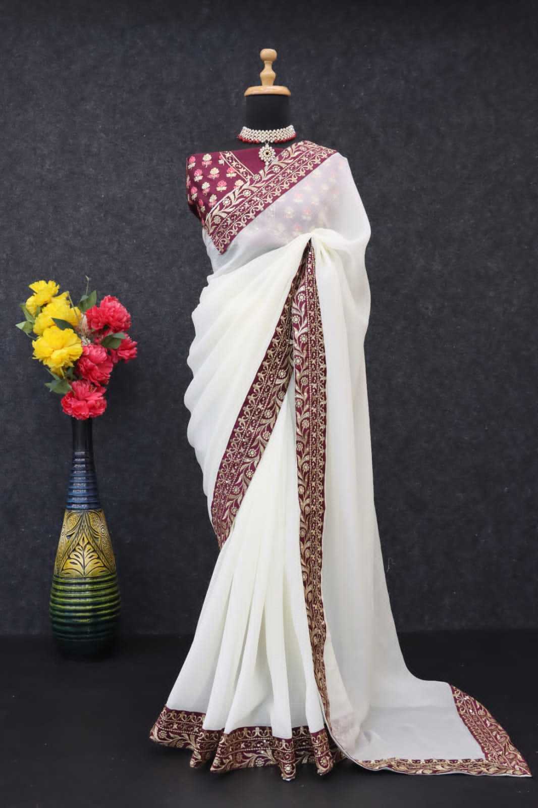 Ynf Crunchi RIN205 RMC05 Sarees Wholesale Designer Sarees Sequins Work Saree Silk Sarees Manufacturer