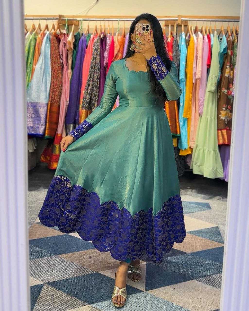 Ynf Erode Silk RIN214 079 Gowns Wholesale Anarkali Gown Designer Gowns Silk Gowns Manufacturer