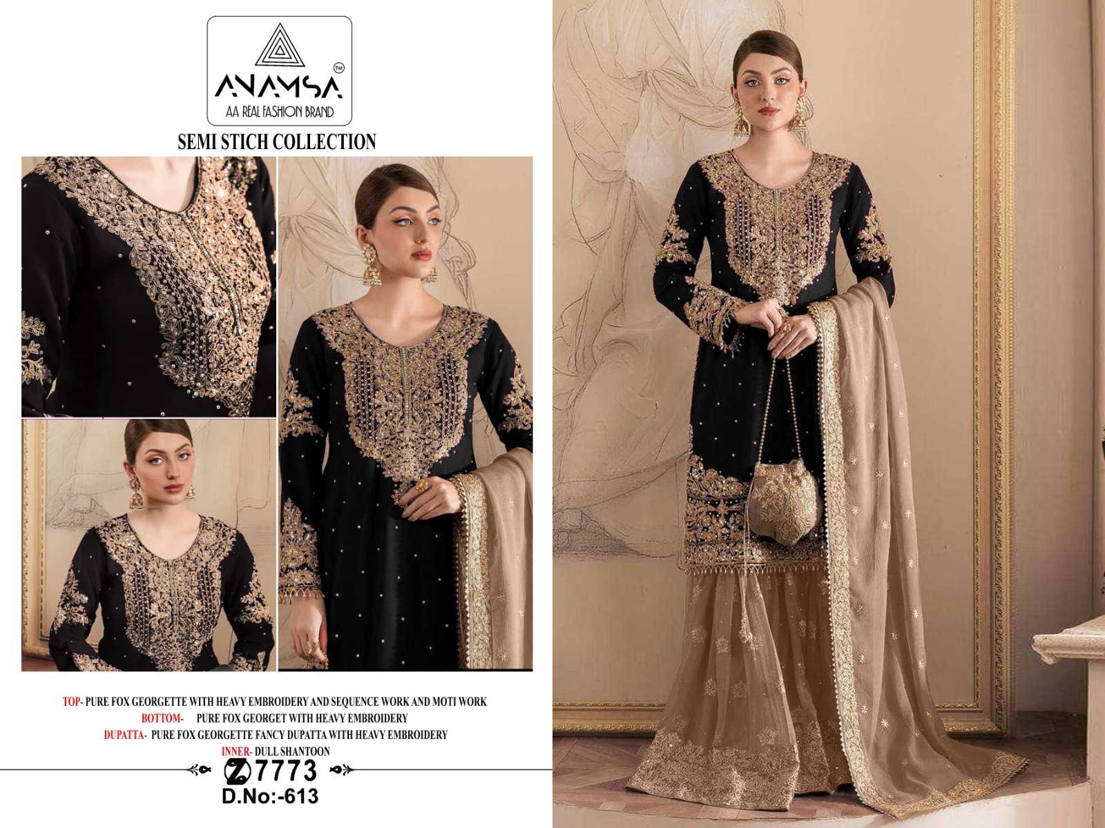 Ynf Faux Georgette KESH444 ANAMSA-613 Suits & Dresses Islamic Clothing Festive Collections Wholesale Pakistani Suits Georgette Suit Semi Stitched Suits Manufacturer