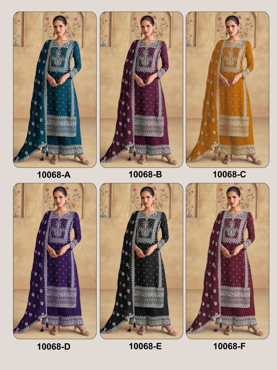 Ynf Faux Georgette RIN131 10068 Suits & Dresses Wholesale Palazzo Suit Georgette Suit Embroidered Suits Manufacturer