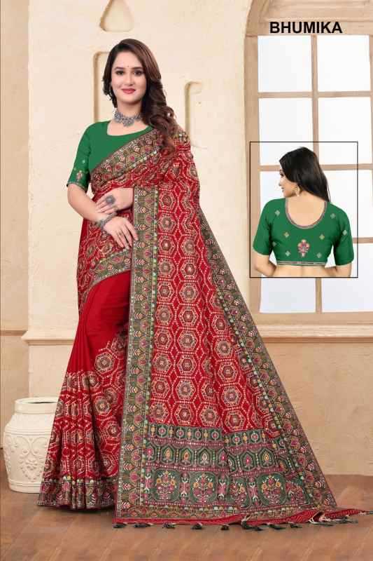 Ynf Gajji Silk KESH114 RSRM72 Sarees Wholesale Kashmiri Sarees Stone Work Saree Manufacturer