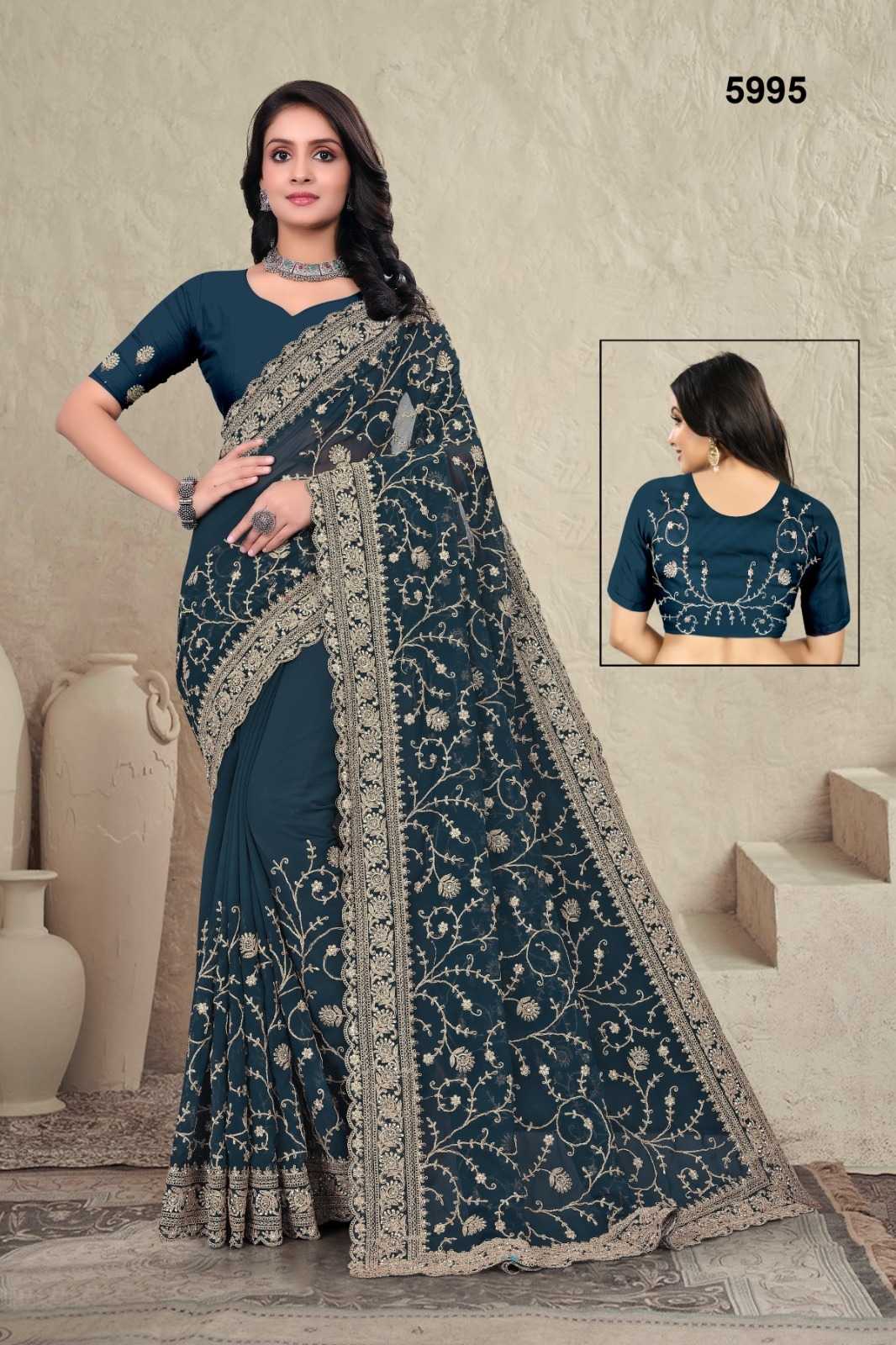 Ynf Georgette KESH114 RSRM49 Sarees Wholesale Georgette Sarees Hand Work Sarees Manufacturer