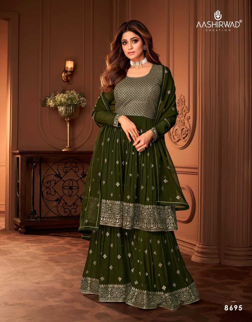 Ynf Georgette RIN131 8695 Suits & Dresses Western Wears Wholesale Sharara Salwar Suits Party Wear Dresses Embroidered Dresses Manufacturer