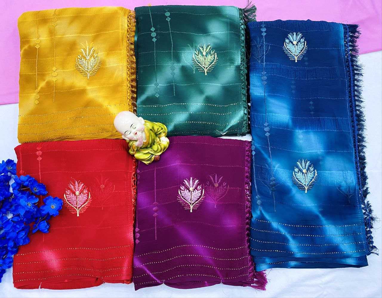 Ynf Georgette RIN196 VK-113 Sarees Wholesale Fancy Sarees Embroidered Sarees Printed Georgette Saree Manufacturer