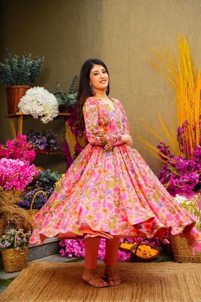 Ynf Georgette RIN207 3039 Gowns Wholesale Printed Gowns Anarkali Gown Georgette Gown Manufacturer